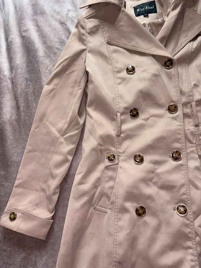 Trench femme taille 38 beige en très bon état - photo numéro 6
