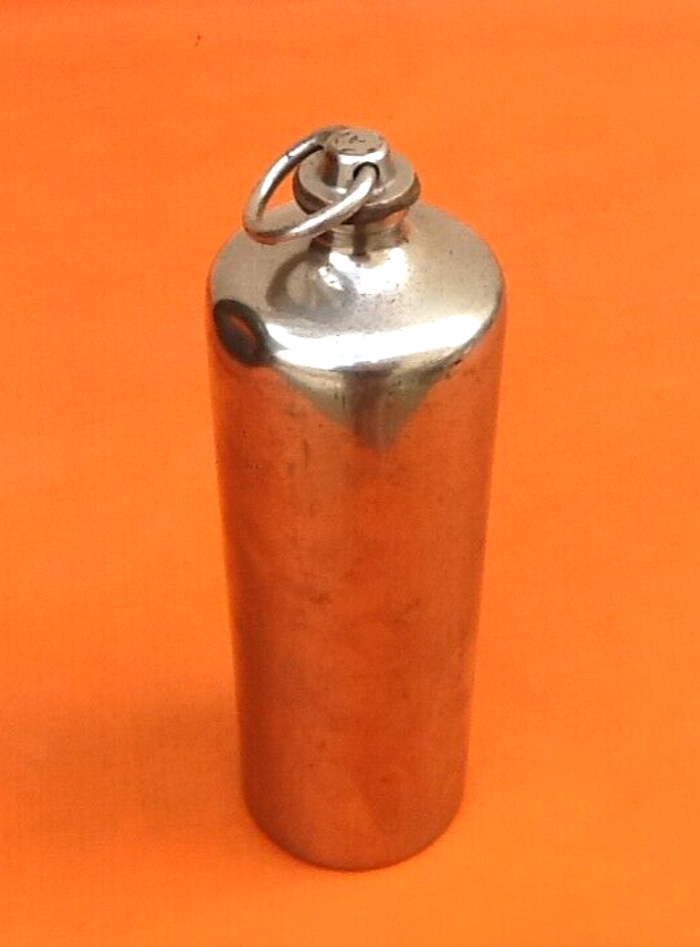 Années 1950 Bouillotte Laiton chromé forme cylindrique - photo numéro 6