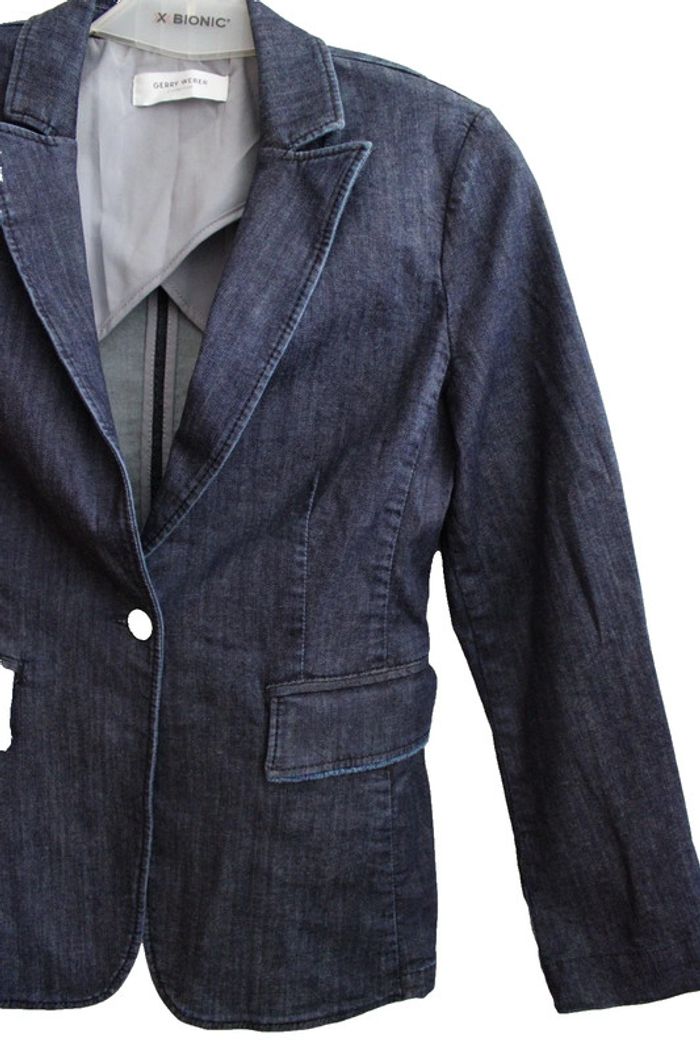 veste blazer en jeans non doublée coupe légèrement cintrée marque gerry weber - photo numéro 2