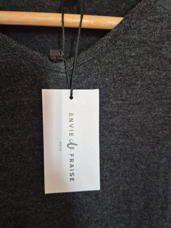 Robe grossesse gris pièce cuir Envie de fraise Taille 36 38 M - photo numéro 5