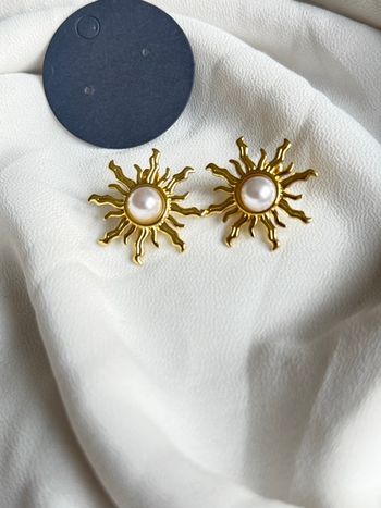 Boucles d'oreilles Soleils & Perles – Acier Inoxydable