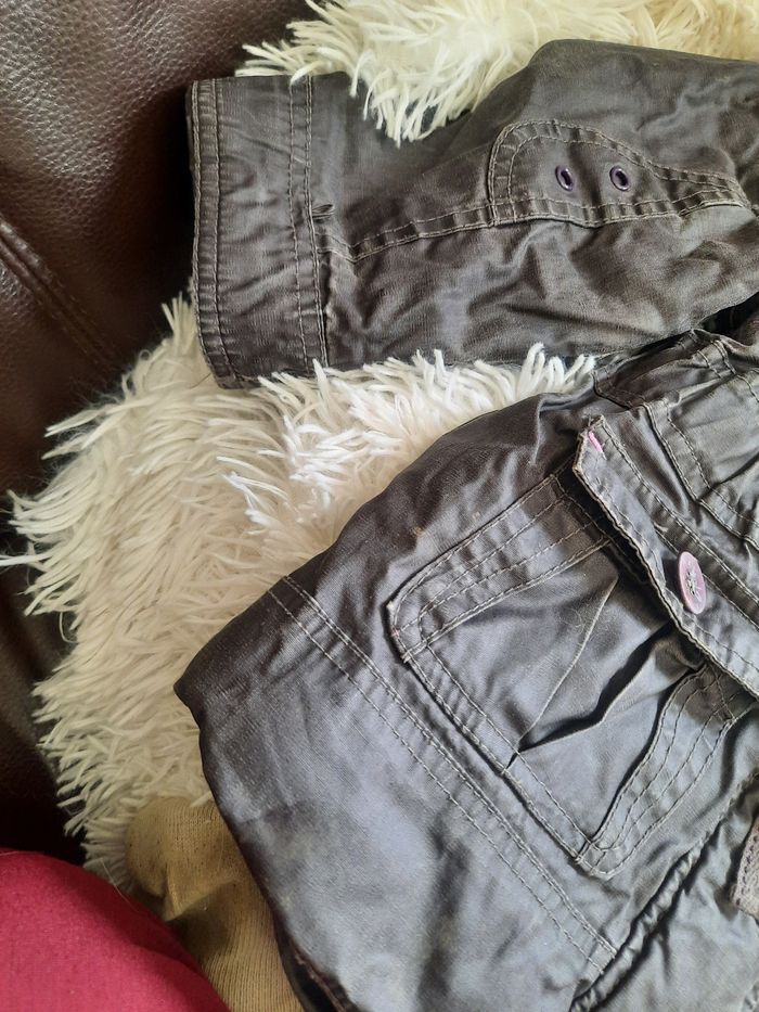 Manteau violet gris capuche - photo numéro 3