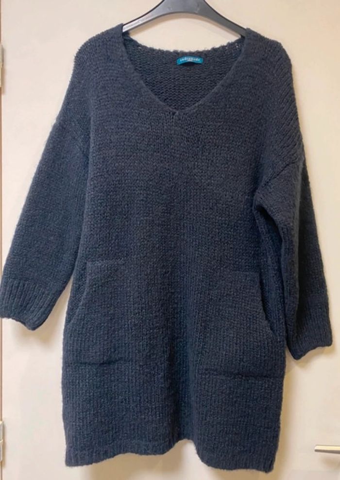 Jolie robe marine en maille avec poches Andromede taille unique - photo numéro 2