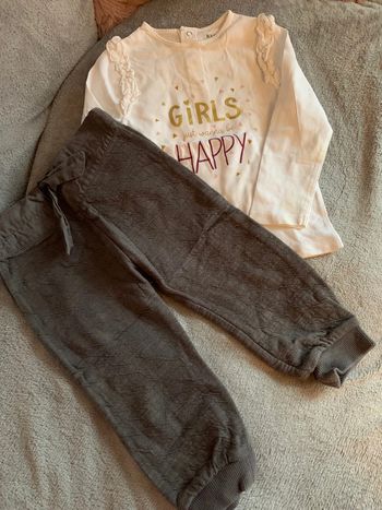 Lot pantalon et t-shirt manches longues kiabi