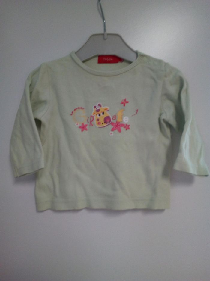 T-Shirt Manches Longues Motif Girafe Tissaia 12 Mois