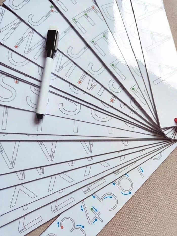 Carnet de 27 cartes pour apprendre à tracer les lettre de l'alphabet Montessori - photo numéro 6