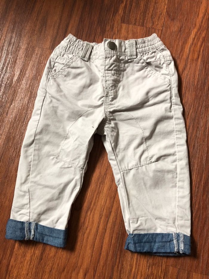 Pantalon beige et bleu