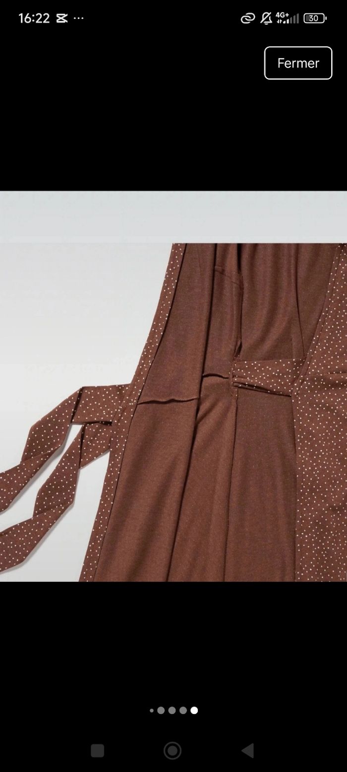 Magnifique robe port Uniqlo marron a petit pois - photo numéro 6