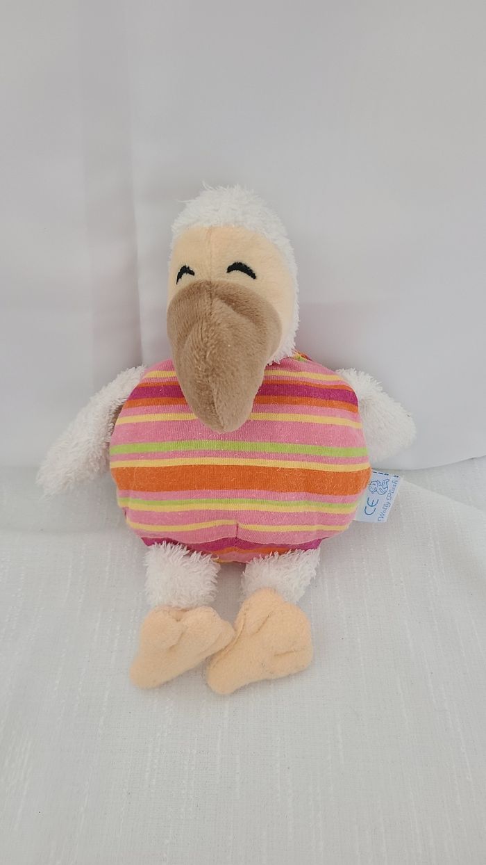 Doudou Oiseau DODO rose blanc MAURITIUS