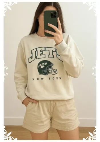 🏈 Sweat jets New York primark taille S (38/40 eu) beige