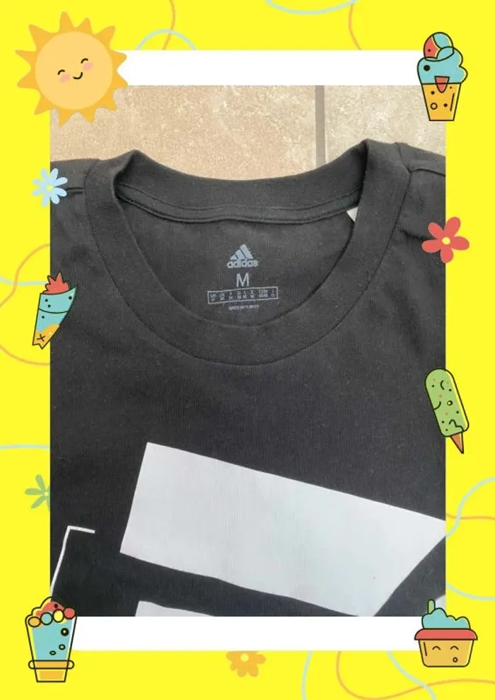 T shirt adidas noir blanc - photo numéro 4