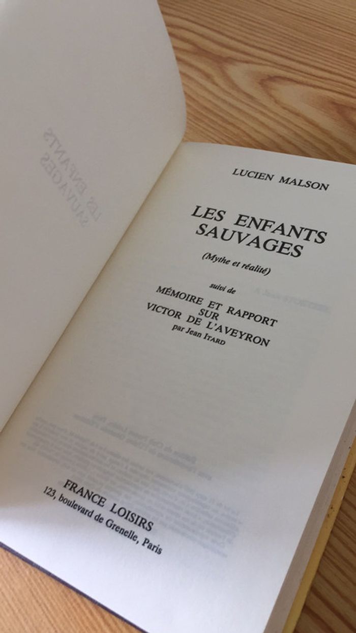 Les enfants sauvages mythe et réalité Lucien Malson - photo numéro 7
