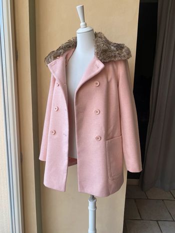 Manteau caban rose col fourrure Kiabi 38
