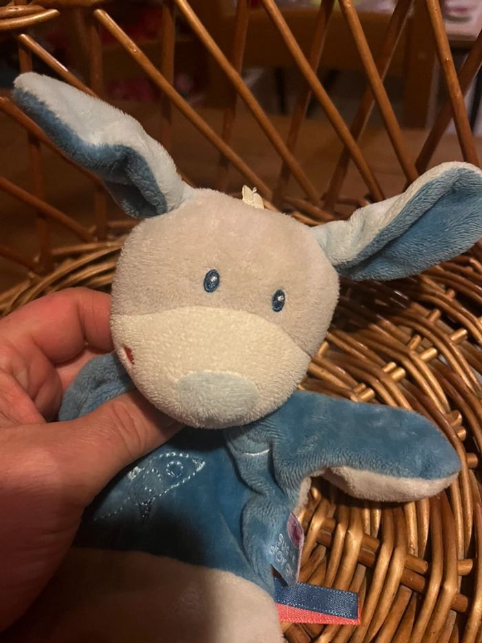 Doudou chien bleu sucre d’orge - photo numéro 3