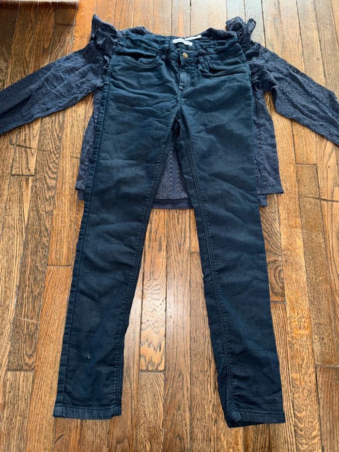 Blouse Monoprix et jeans souple Monoprix 12 ans - photo numéro 3