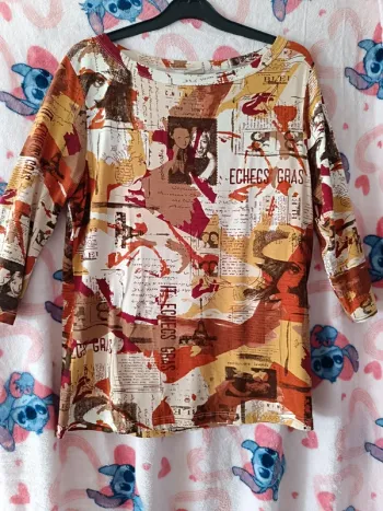 Blouse Vintage motif taille 46/48