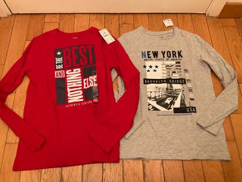 Lot de 2 tee shirt ml neuf taille 12 ans /xxl /144-155 cm