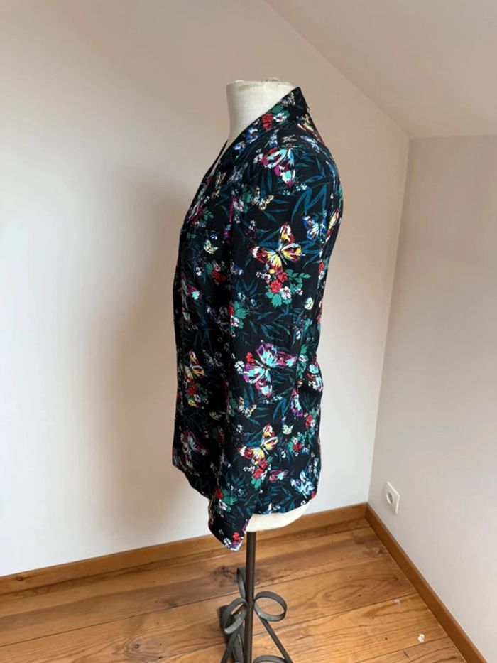 Superbe veste blazer Promod noire et fleurie 🌸 - photo numéro 5