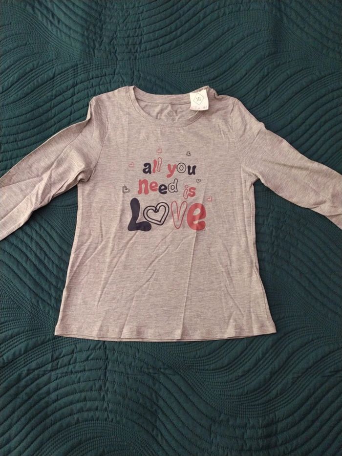 T-shirt gris tex 7-8 ans neuf - photo numéro 2
