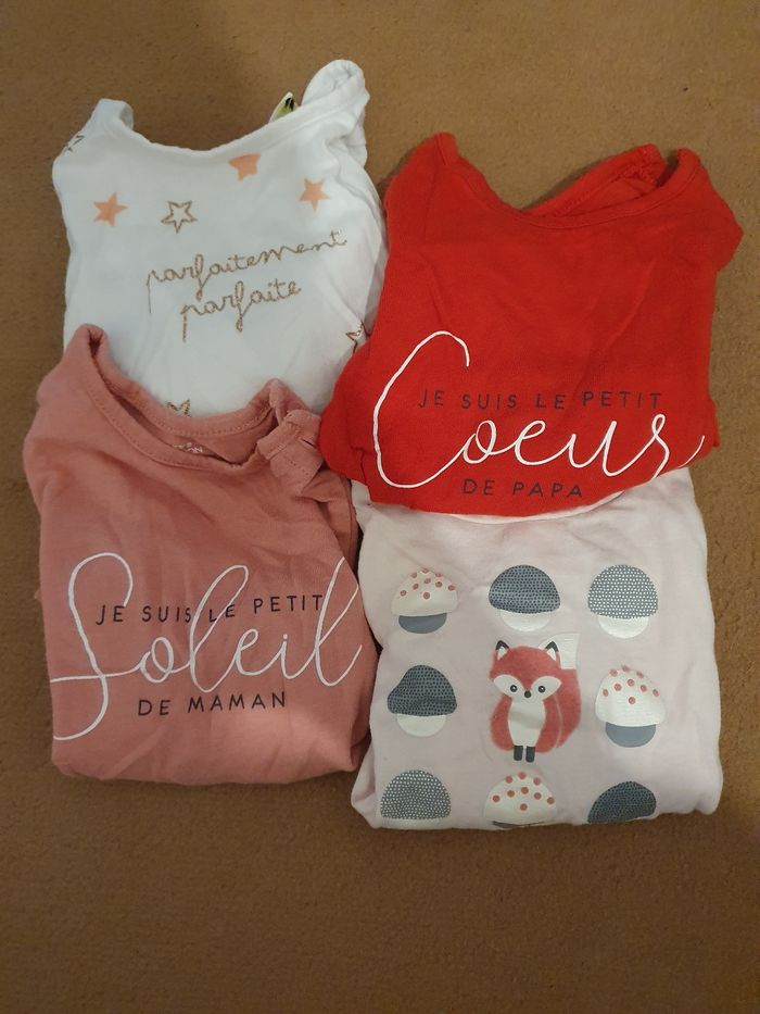 Lot 4 maillots ML 3mois