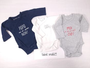 lot de 3 bodys bébé 1 mois dont 1 offert, Gemo