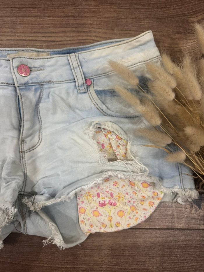 Short jean clair effet délavé taille L - photo numéro 2