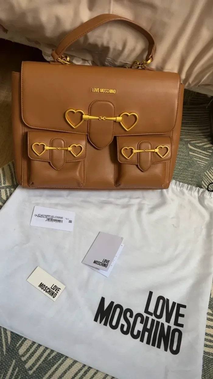 Sac à main Love Moschino marron camel 🤎 - photo numéro 7