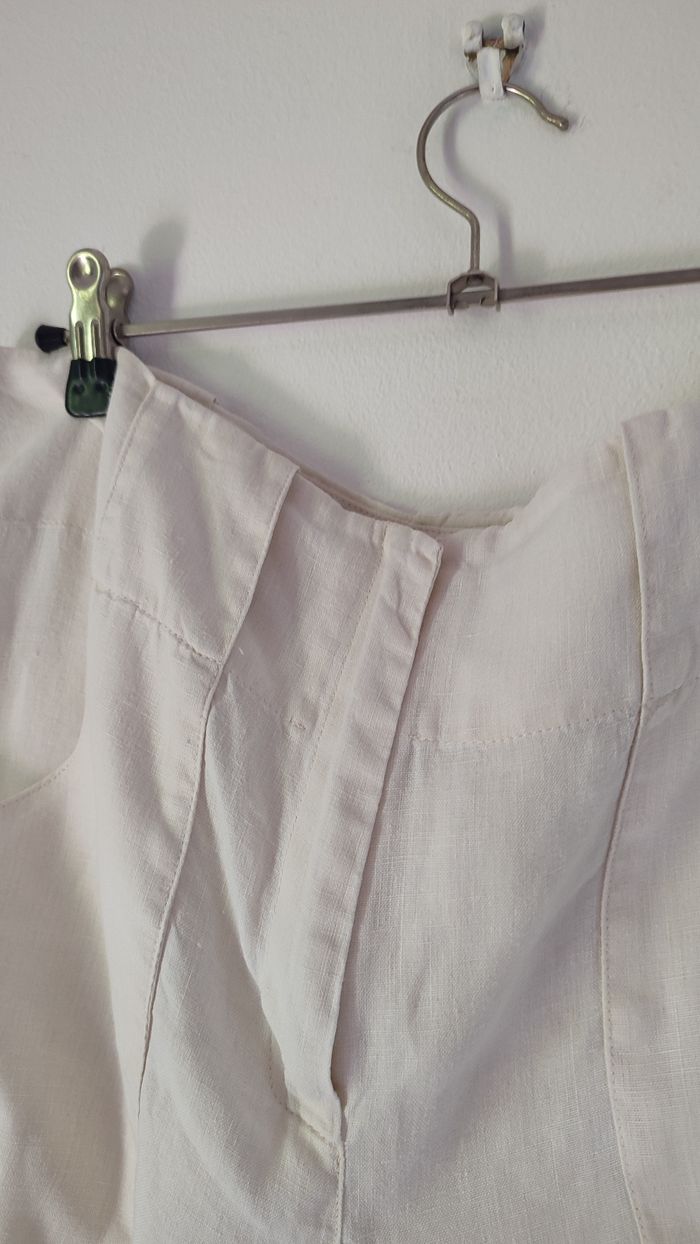 Pantacourt lin blanc terre et mer taille 40 - photo numéro 6