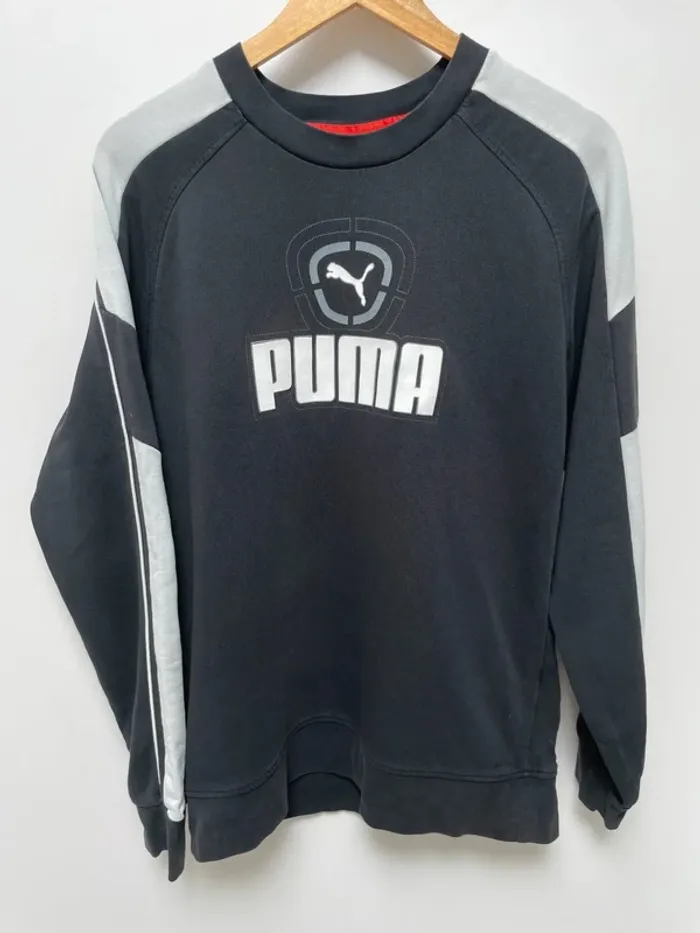Puma Black Crewneck Sweater Vintage Mens M