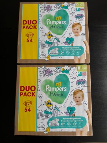 108 couches Pampers harmonie taille 6