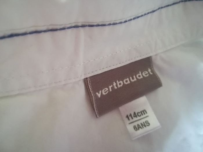 Superbe chemise blanche Vertbaudet taille 6 ans 3€ - photo numéro 2