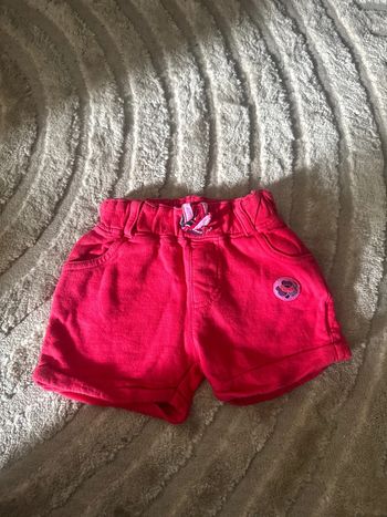 Minishort rose bébé fille - 6 mois - 100% coton