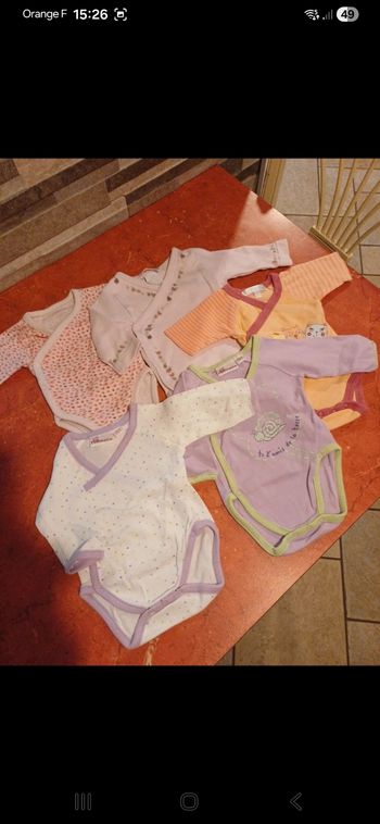 Lot de 5 bodies bébé naissance 