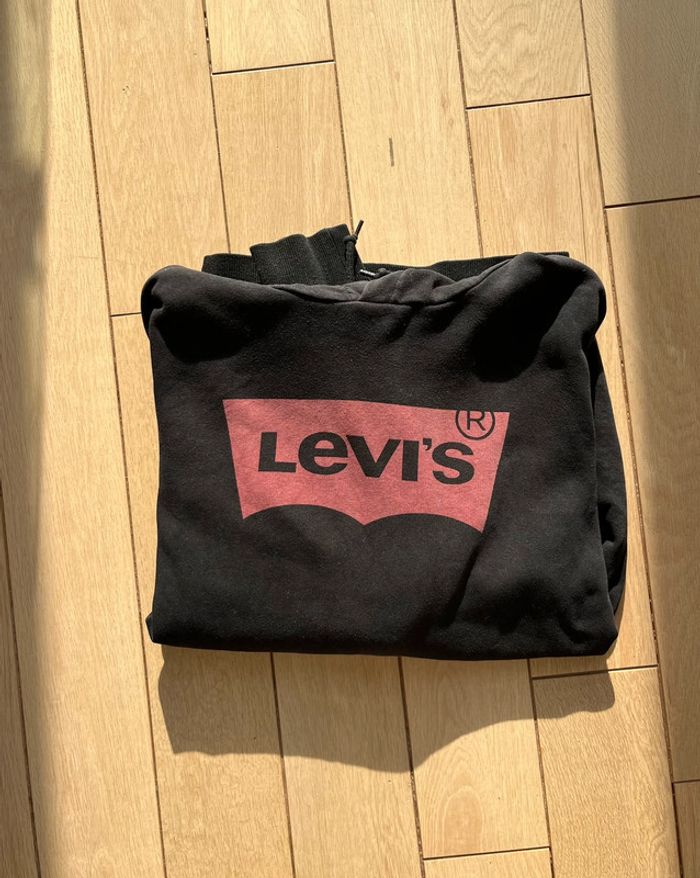 Sweat à capuche Hoodie pull levis noir - photo numéro 6