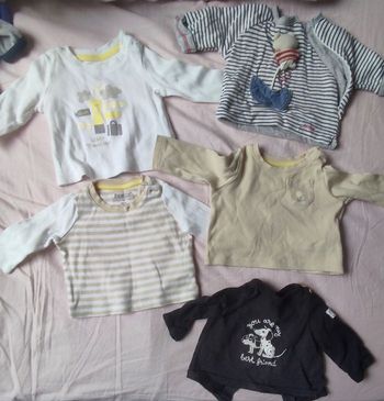 Lot de 5 t-shirts manches longues 1 mois