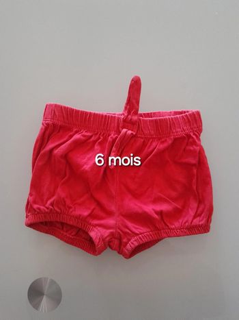 Short rouge fille 6m