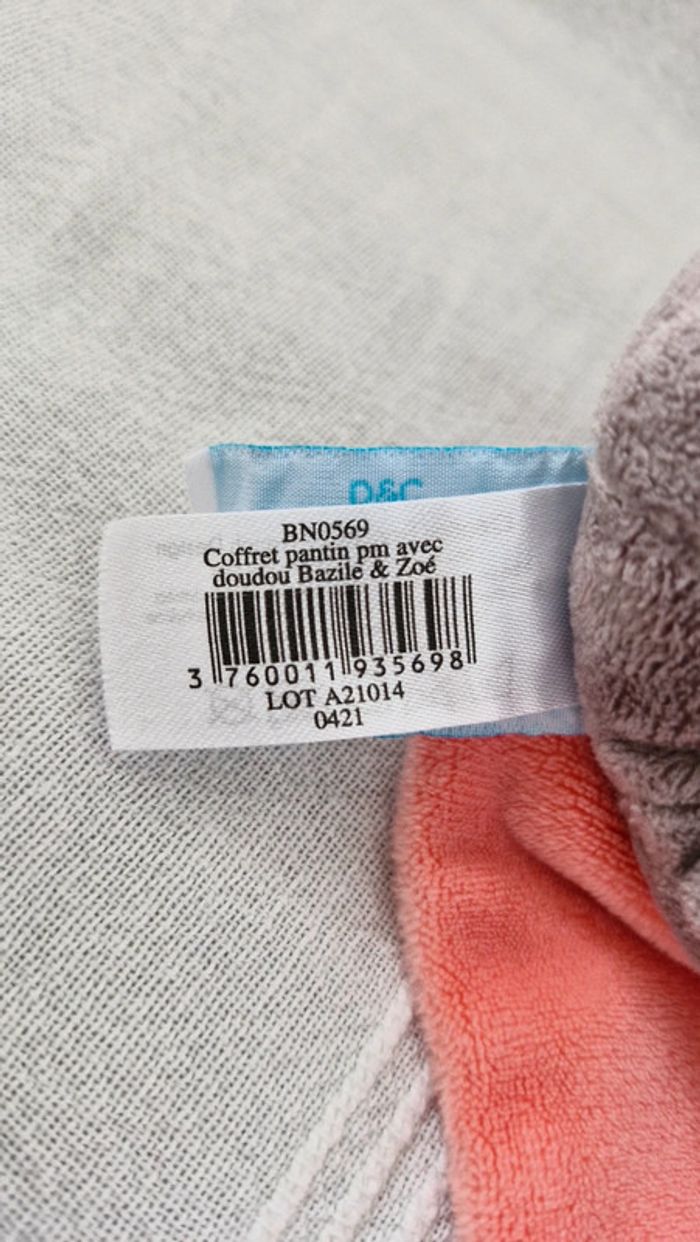 Doudou avec mouchoir  hippopotame  rose Babynat - photo numéro 5