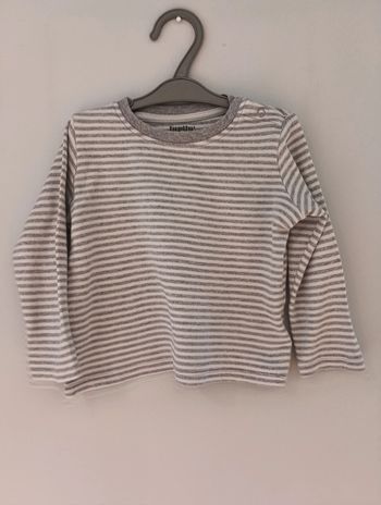 t-shirt manches longues lupilu gris 12-24mois