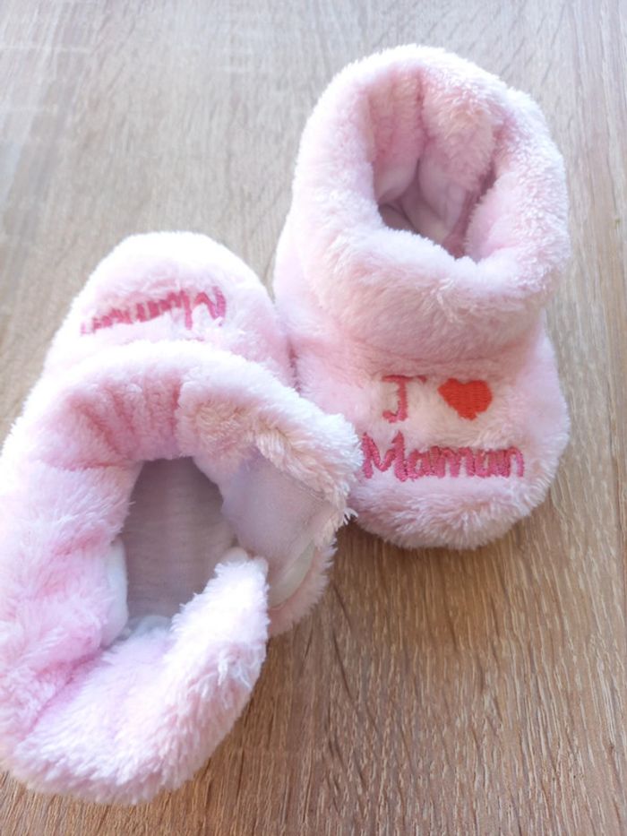 Ensemble bonnet moufles et chaussons 0-3 mois - photo numéro 2