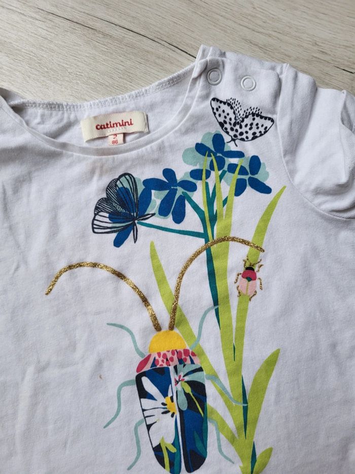 Lot de 2 tee shirts été fille 2ans catimini scarabées - photo numéro 4