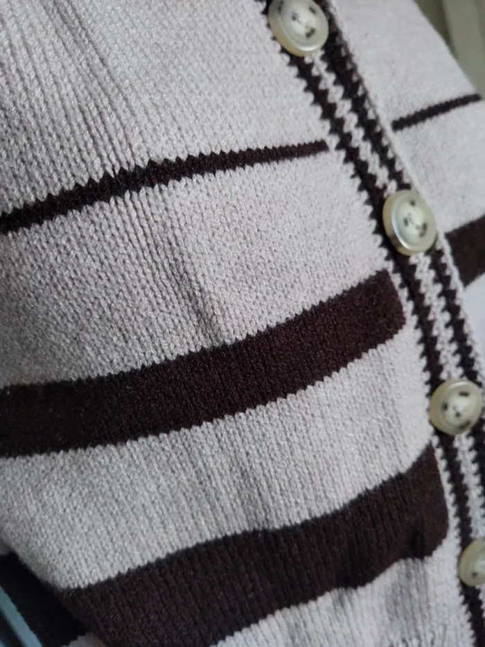 Gilet cardigan fait main retro vintage cottage country core shabby - photo numéro 3