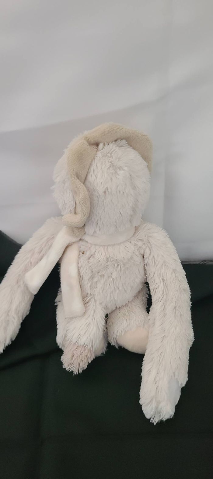 Doudou Lion Cocktail Scandinave 22 Cm Peluche Beige Bandana Bras Velcro - photo numéro 2