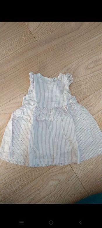 Robe blanche rayé rose 3 mois