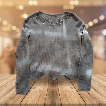 Pull Camaïeu - Détail Bijoux & Ourlet Festonné