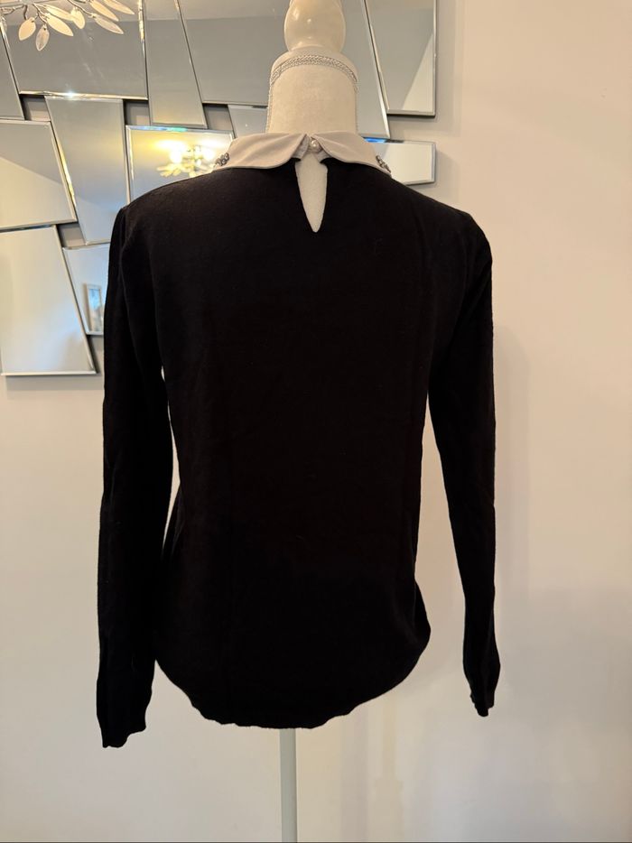 Pull noir avec col strass bijoux  taille 36 - photo numéro 2