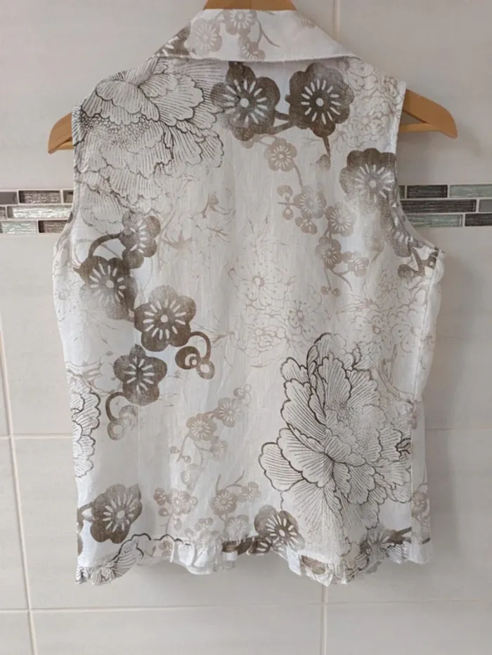 Chemise sans manches Canda 100% lin t.42 - photo numéro 6