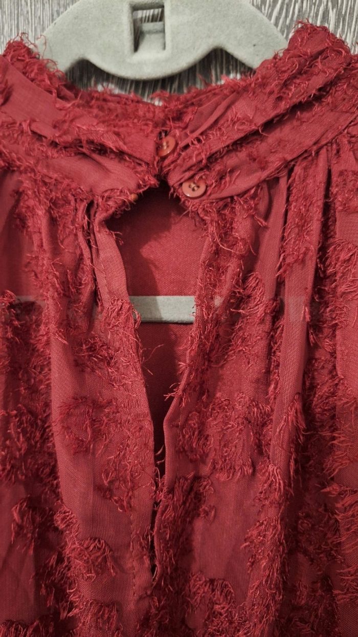 Robe patineuse motifs duveteux bordeaux - photo numéro 8