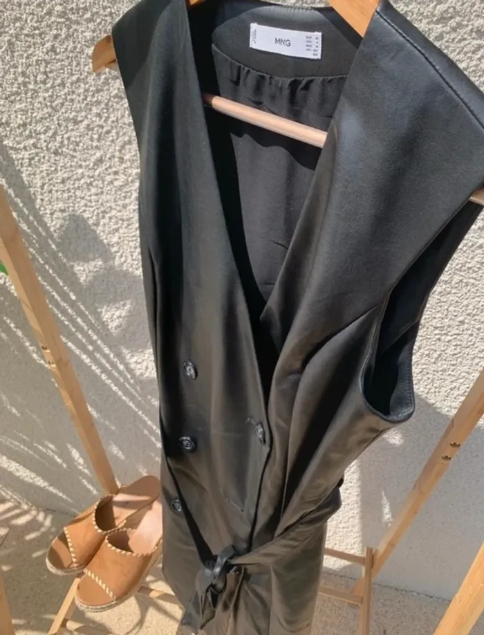 Robe Mango noire similicuir - photo numéro 5