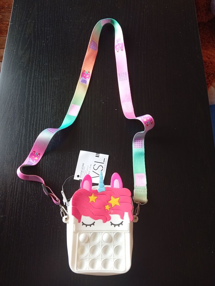 Sacoche licorne pop it avec bandoulière neuve