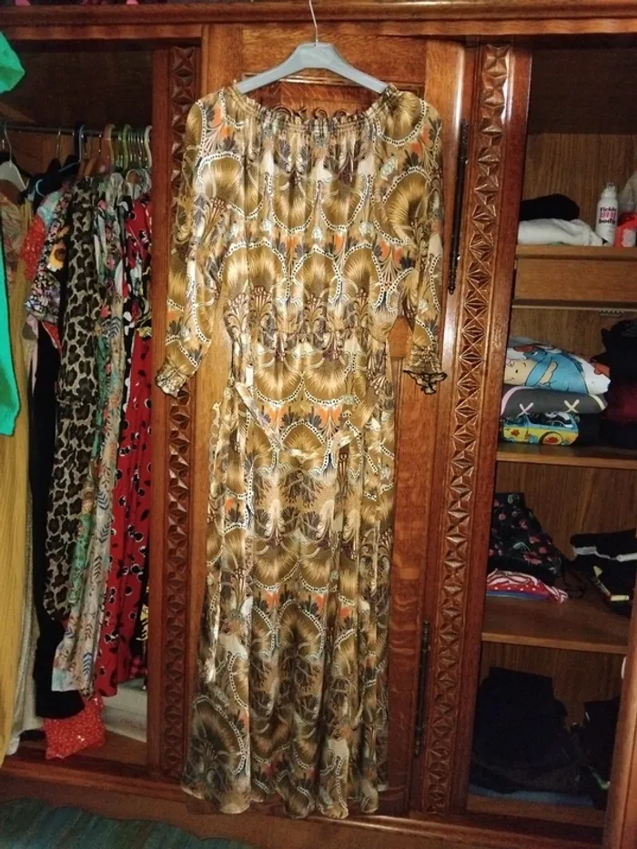 Robe longue avec ceinture manches 3/4 - photo numéro 6
